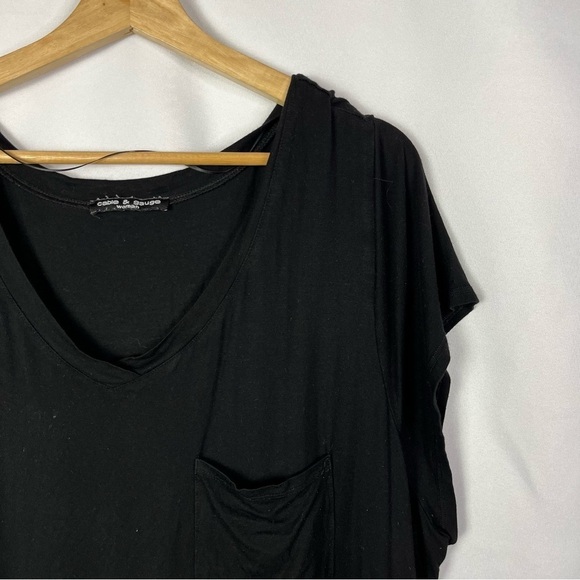 Cable & Gauge Black V-Neck Short Sleeve T-Shirt 1X - Picture 3 of 3